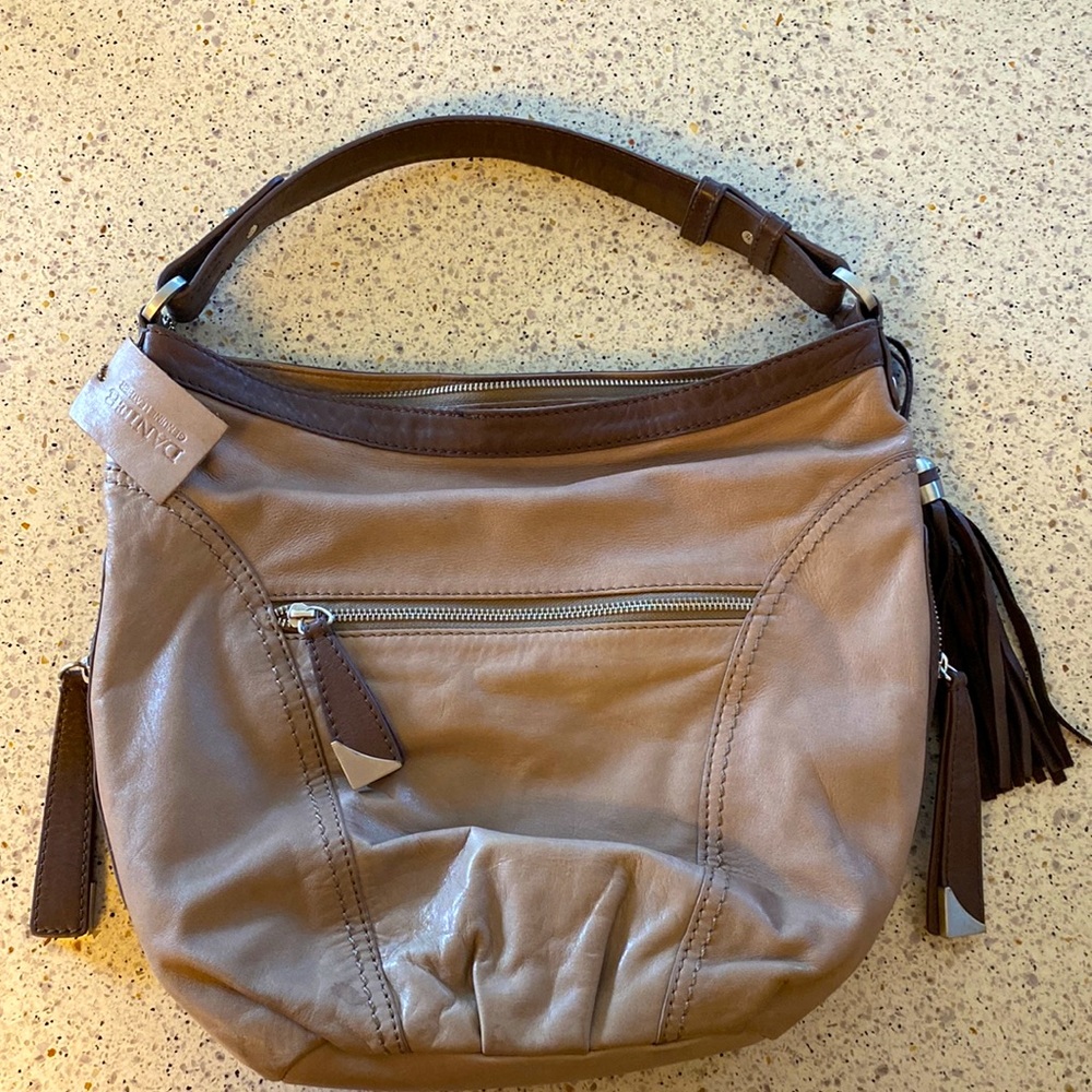 Damier Two tone Leather Shoulder Bag